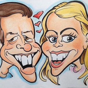 Zeichnung/quiryKarikatur/Farbe/Karikatur Porträt/Digitale Zeichnung/Zeichnung vom Foto/kundenspezifisches Geschenk/Hochzeits-Farbzeichnung/schrullig/Einzigartiges Geschenk