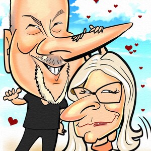 Custom Caricature Portrait: Quirky Color Drawing from Photo (Digital) image 15