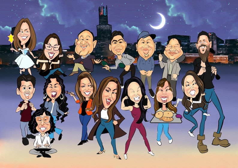Custom Caricature Portrait: Quirky Color Drawing from Photo (Digital) image 10