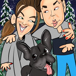 Custom Caricature Portrait: Quirky Color Drawing from Photo (Digital) image 4