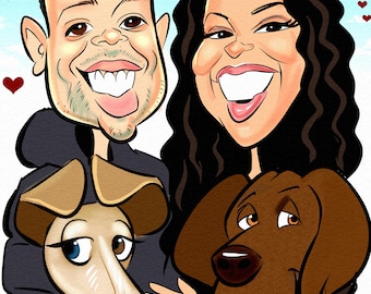 Personalized Caricature Portrait: Custom Digital Drawing from Photo