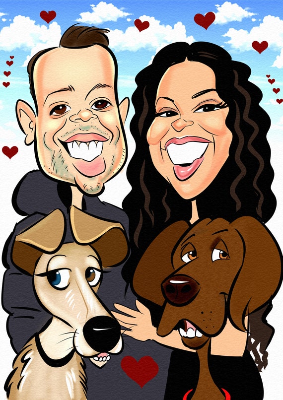 Personalised Caricature/Sketch Style/Colour/Caricature Portrait/Digital Drawing/Drawing From Photo/Custom Gift/Colour Drawing/