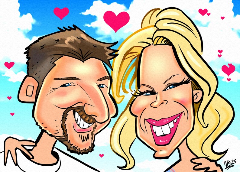 Custom Caricature Portrait: Quirky Color Drawing from Photo (Digital) image 14