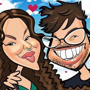 Custom Caricature Portrait: Quirky Color Drawing from Photo (Digital) image 16