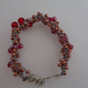 Copper & Red Twisted Metal Fairy Bracelet