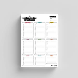 Magnetic Shopping Planner | A5 Weekly Grocery List | Organisational Food Notepad with Budget Tracker | Family Meal Planner