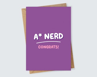 A Star Nerd Funny Exam Results or Graduation Congratulations Card