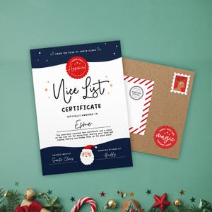 Belle liste personnalisée du Père Noël - Ciel étoilé | Nom officiel de l'enfant | Père Noël | Surprise | Lettre du pôle Nord