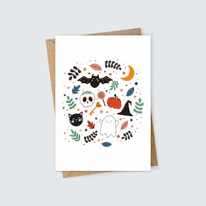 Modèle de carte de voeux Halloween pour l'automne ou un anniversaire en automne