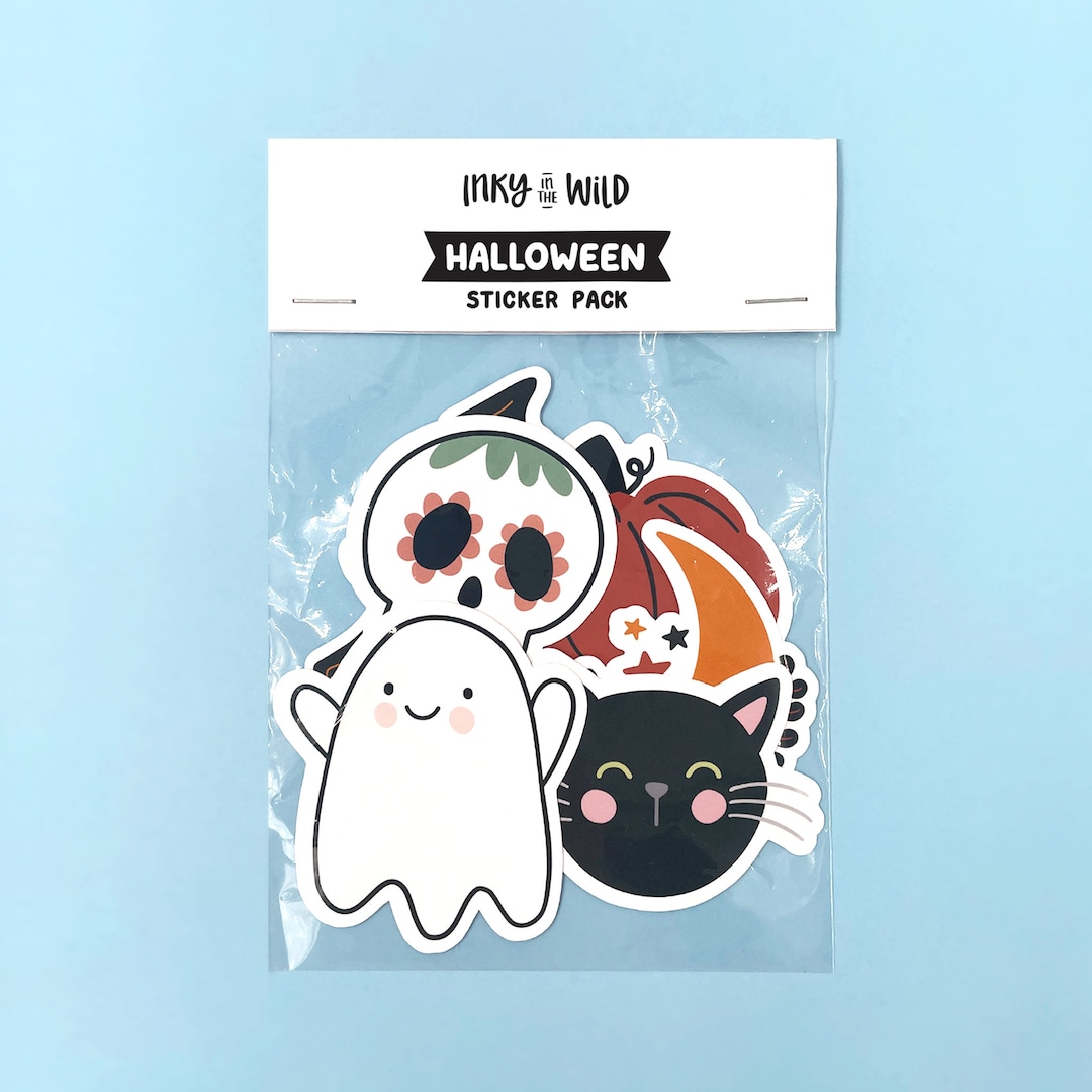 Halloween 6-piece Vinyl Sticker Pack Autumnal Fall Spooky Season Cute ...
