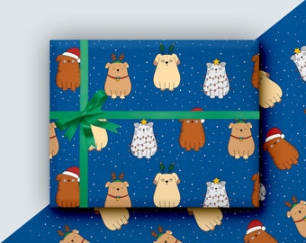 Niedliches Weihnachtsgeschenkpapier für Tierliebhaber