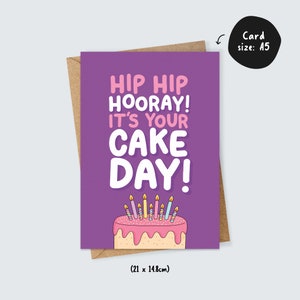 Hip Hip Hooray Cake Day Birthday Card image 2