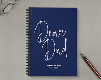 Dear Dad Personalised Notebook | Spiral Bound Journal (A5) | Letters to Father | In Loving Memory | Grief Journal | Sentimental Gift for Him