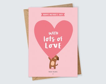 Personalised From the Dog Mother's Day Card with Pet Name and Dog Illustration for Dog Mum