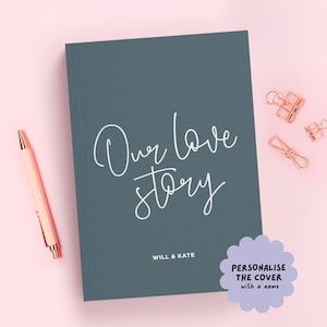 Cuaderno de tapa dura personalizado Nuestra historia de amor (A5) / Para parejas / Diario de relaciones / Libro de recuerdos / Regalo de aniversario de San Valentín