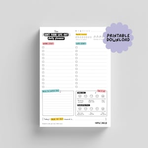 PRINTABLE Digital Download A5 Daily Planner Desk Pad Work/Life Balance To Do List Motivation Notepad Student Agenda Organiser Health Tracker