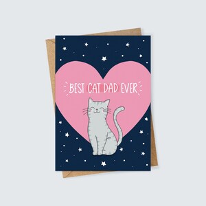 El mejor papá felino de todos los tiempos Tarjeta para el día del padre o cumpleaños para él Linda ilustración de mascota del gato