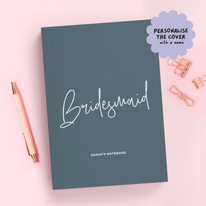 Bridesmaid Wedding Planner Hardback Notebook A5 Proposal Box Gift for Her Luxury Personalised Journal With Name image 3