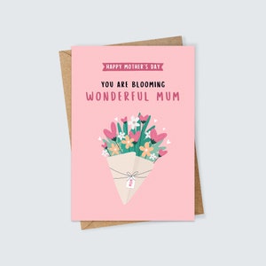 Você está florescendo, mãe maravilhosa, cartão de felicitações para o dia das mães, presente bonito e floral sincero para a mãe