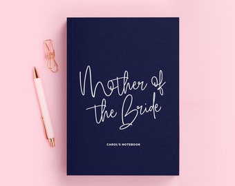 Mother of the Bride Wedding Planner | Hardback Notebook (A5) | Proposal Box Gift for Her | Luxury Personalised Journal With Name