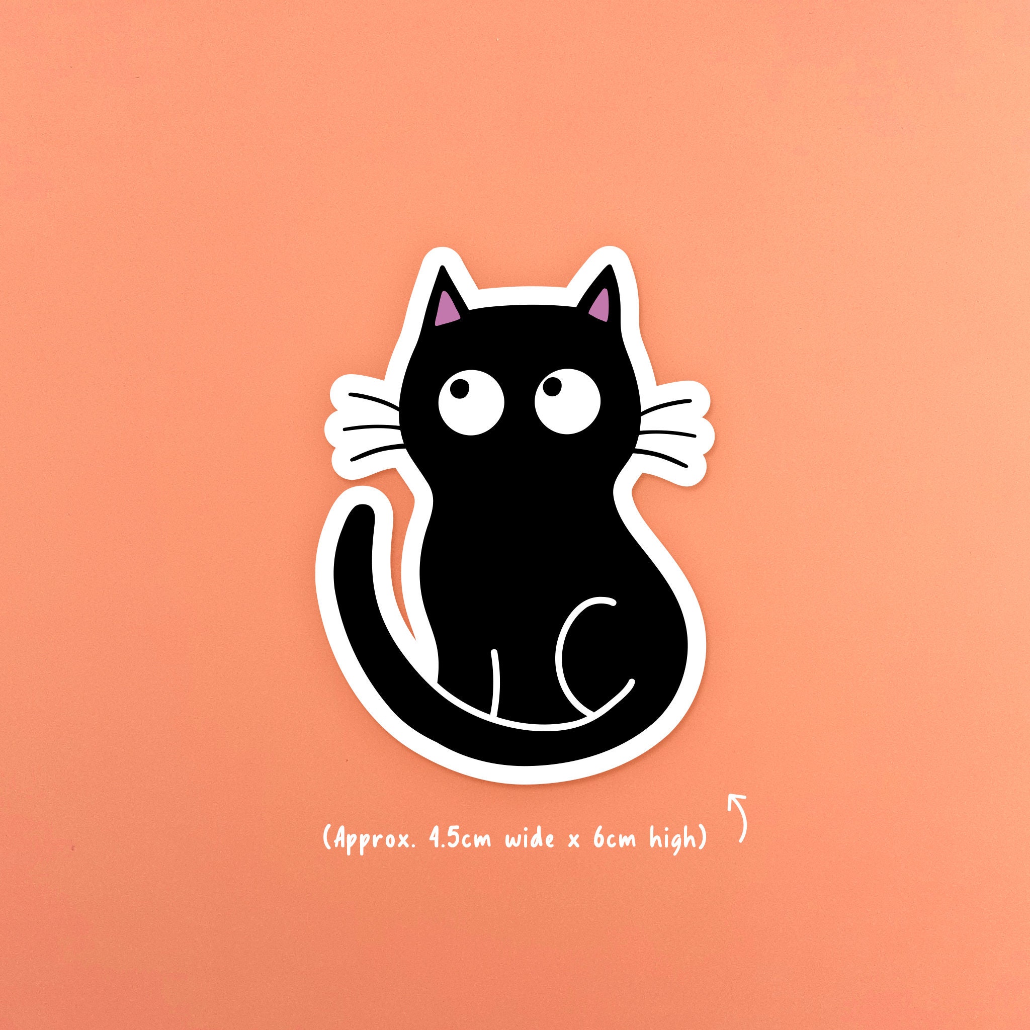 Spooky Black Cat Vinyl Sticker | Lucky Halloween Cat | Laptop Water ...