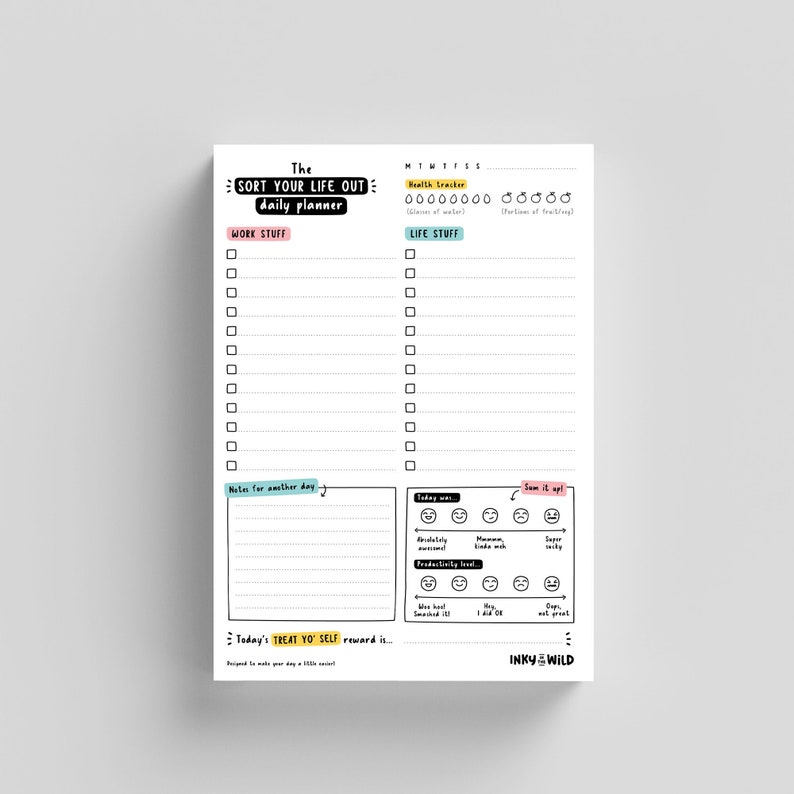 Sort Your Life Out Daily Planner A5 Desk Pad Work/Life Balance To-Do List Motivational Notepad Cute Student Agenda Family Schedule image 1