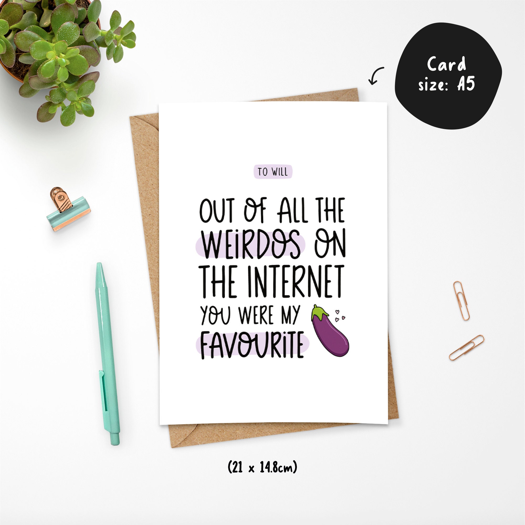 Personalised Funny Internet Dating Tinder Card Favourite | Etsy