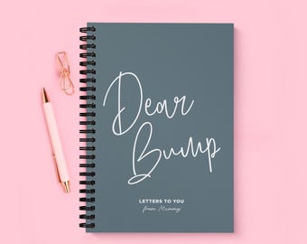 Dear Bump Personalised Pregnancy Notebook | Spiral Bound (A5) | Letters to Baby | Pregnancy Planner | Expectant Mum Journal | Gift for Her