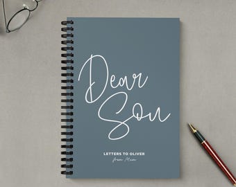 Dear Son Personalised Notebook | Spiral Bound Journal (A5) | Letters to Child | In Loving Memory | Grief Journal | Sentimental Gift for Him