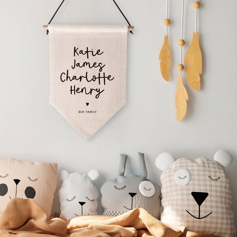 Our Family Personalised Name Wall Hanging Wall Hanging Hand Etsy