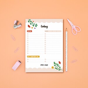 A5 Woodland Wonderland To Do List Notepad Illustrated Floral Autumn/Fall Motivational Daily Planner