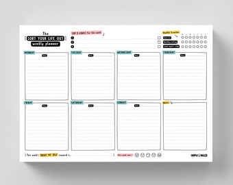 Sort Your Life Out Weekly Planner | A4 Desk Pad With To Do List | Motivation Goal Setting Notepad | Cute Student Revision Agenda | Organiser