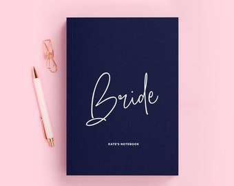 Bride To Be Personalised Wedding Planner | Hardback Notebook (A5) | Engagement Gift for Her | Luxury Personalised Journal With Name