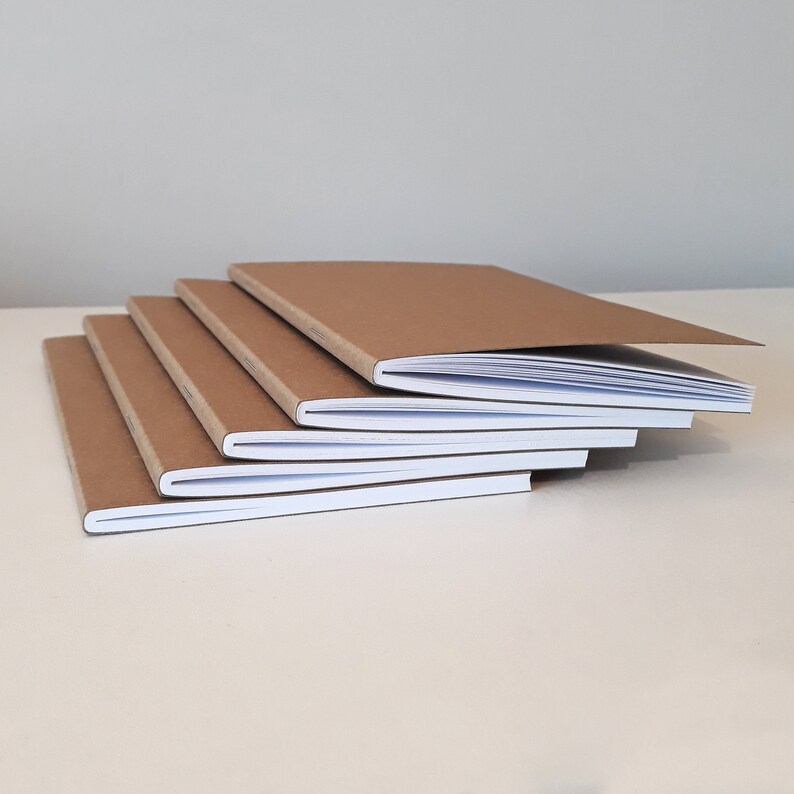 Bulk Plain Kraft Notebooks Stapled Unbranded Journal Blanks Etsy