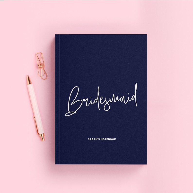 Bridesmaid Wedding Planner Hardback Notebook A5 Proposal Box Gift for Her Luxury Personalised Journal With Name image 1