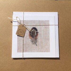 Pack of Four Feather Study Greetings Cards