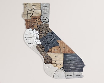 California travel map apartment decor wooden wall map USA map wood map of United States wall art us map travel large wooden wall decor