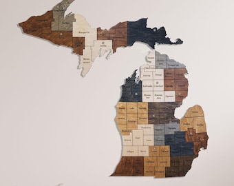 Michigan travel map apartment decor wooden wall map USA map wood map of United States wall art us map travel large wooden wall decor