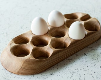 tray for eggs - wood egg - holder stand - for 12 eggs - egg holders - wooden boxes for eggs - holders for egg - cups for breakfast - wooden