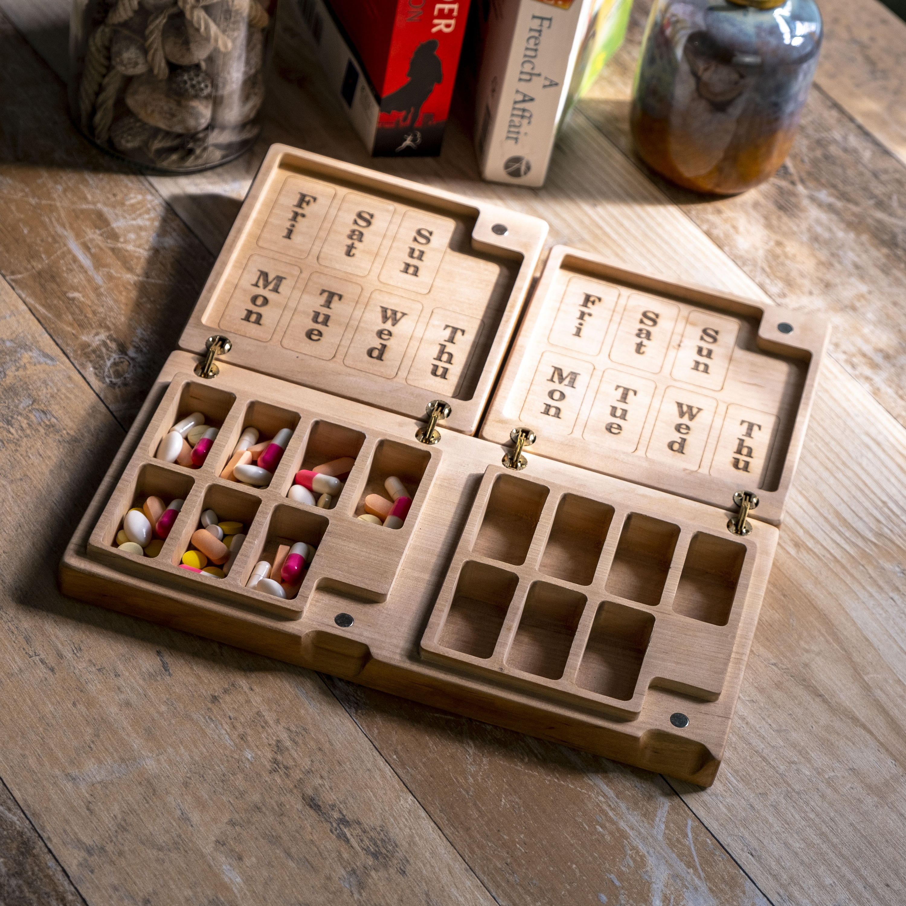 A Weekly Box With Two Separate Compartments for Morning and Evening ...