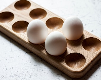 wooden egg holder - easter rack- wooden stand - wood egg holder - oak wood holder - holder for 10 eggs-easter egg tray - easter gift for her