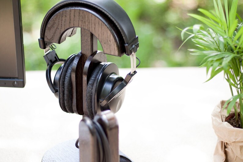 Headphone Station wood Headphone Stand Headphone Stand Wood Etsy