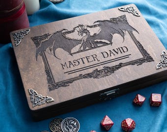 Custom Dice Box Book DnD Rolling Tray & Storage dibrovastore