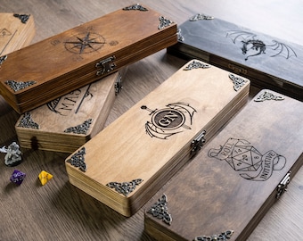 dice vault - table top - role playing and gaming - accessories  - Wooden box for bones - board Games - tabletop Games