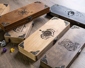 dice vault - table top - role playing and gaming  -  Wooden box for bones - board Games - tabletop Games