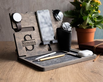 Personalized Gifts For Men, Gifts for men,Groomsmen Gift, iphone docking station, anniversary gifts for boyfriend,for men 1 year anniversary