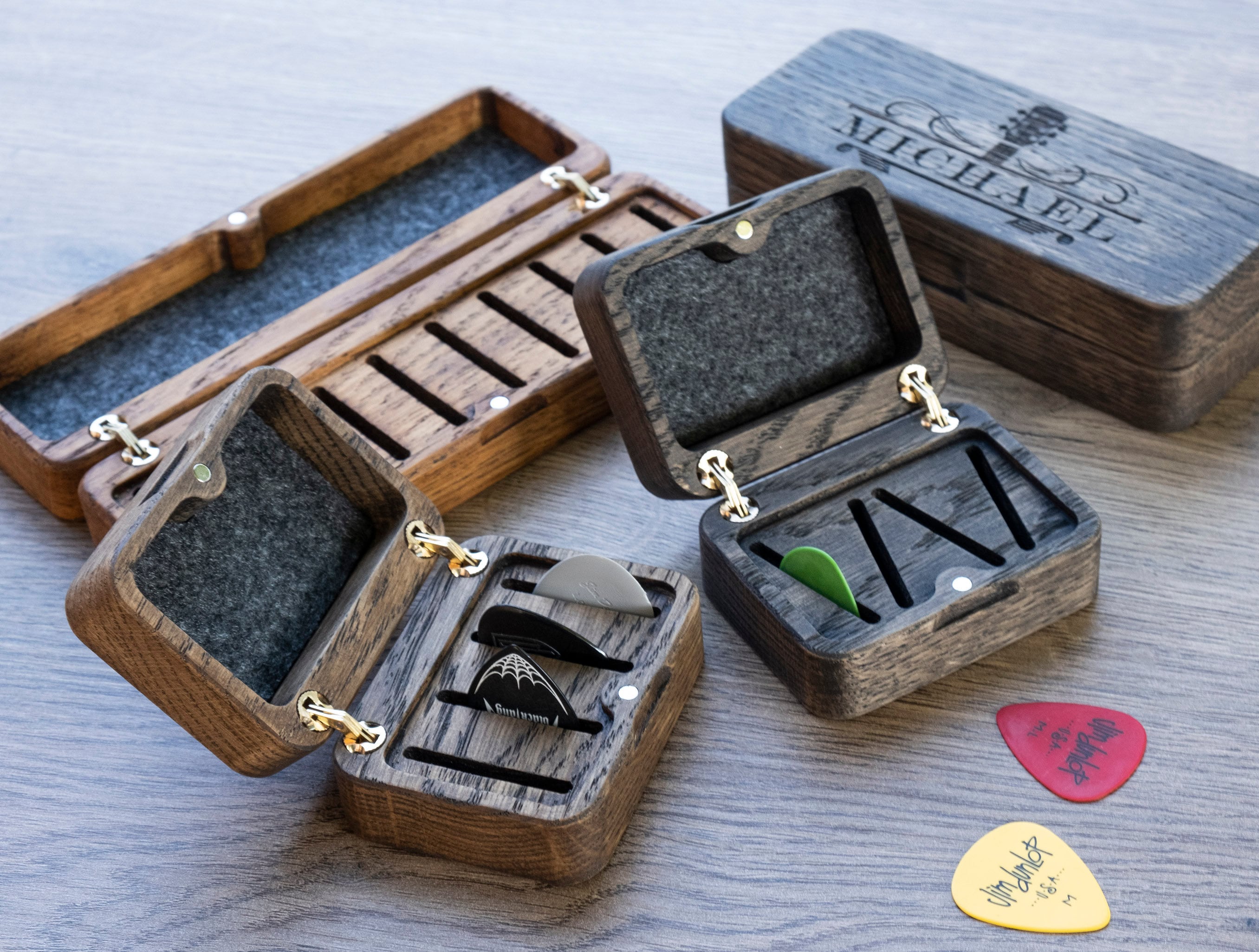 Guitar Pick Box wood custom personalized plectrum pick Case