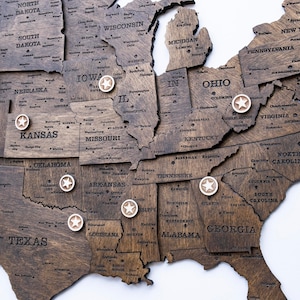 USA reiskaart 3d appartement decor cadeau VS houten wandkaart VS kaart houten kaart van de Verenigde Staten wandkunst VS kaart reizen grote houten wanddecoratie