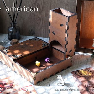 Dice Tower with Tray  Dungeons and Dragons DnD  D&D Dice Randomizer - Tree Dice Tower - dice vault Tower - Bonsai Dragon -Medieval dice box