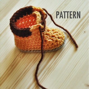 Crochet PATTERN #004 - Adventure Boots - ( work boots , unisex , boy, boys, girls, girl, baby , toddler )- Pattern ID #004